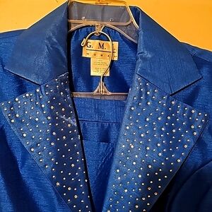 G.M.I. Women's 2pc 18W Blue coat/skirt